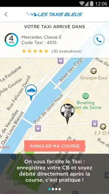 Taxis Bleus android App screenshot 2